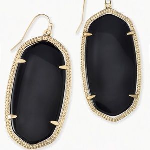 Kendra Scott Danielle Gold Black Drop Earrings